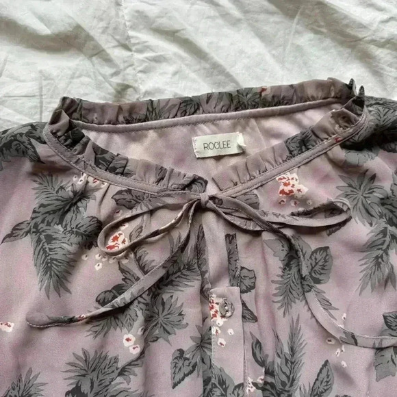 Roolee Sheer chiffon floral romantic baby doll maxi dress sz large cottagecore - Picture 2 of 8